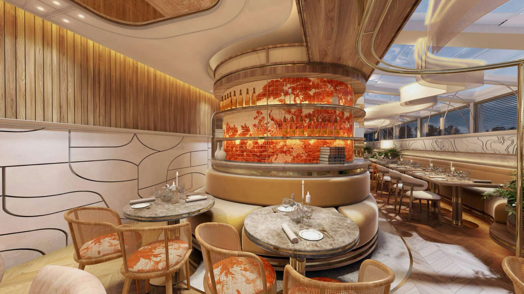 Salonul Pergola seara, atmosfera calda