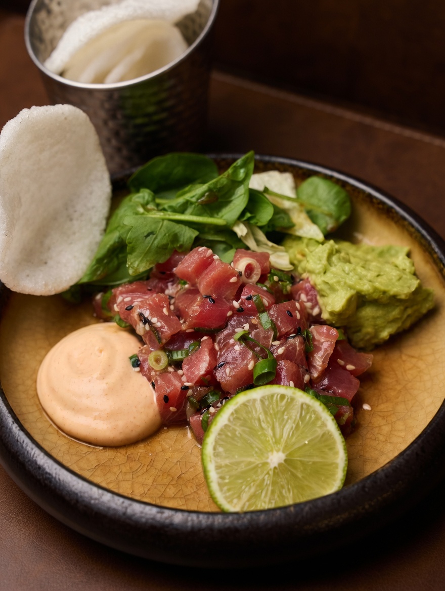 Ahi Tuna Poke Bowl — aperitiv Pergola Cotroceni